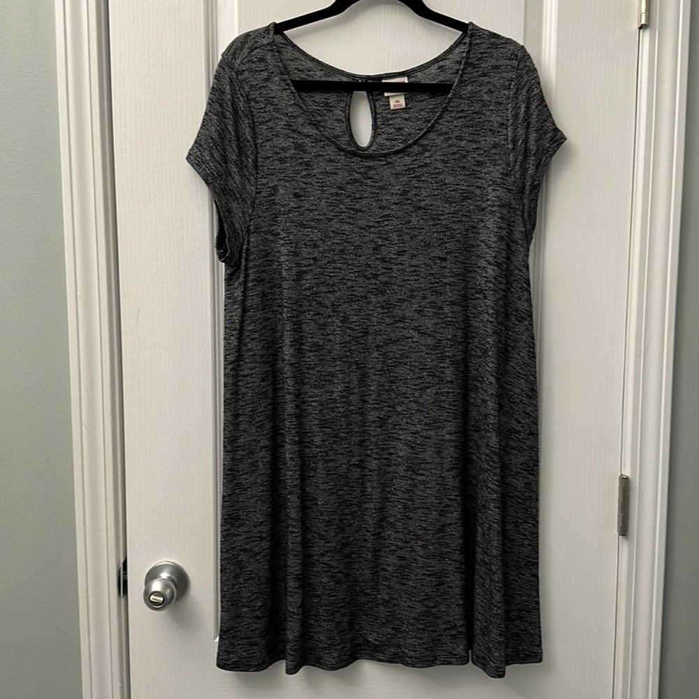 Mossimo Women’s Variegated Charcoal Gray Midi Dress Tunic XXL